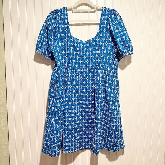 Rhode Target Blue Eyelet Mini Dress Size XL - Picture 8 of 8